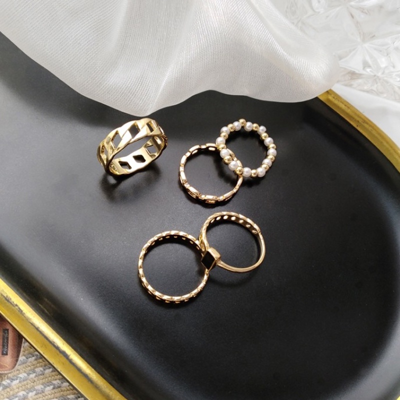 Set 5 Nhẫn Đeo Khớp Ngón Tay Phong Cách Vintage Cho Nữ