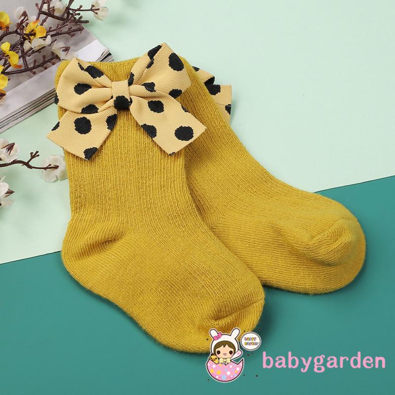 Vớ cổ cao phủ mắt cá chống trượt đính nơ cho bé gái 1-5 tuổi