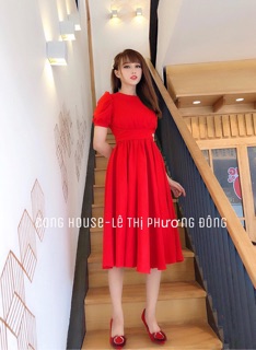 Đầm xoè thắt nơ