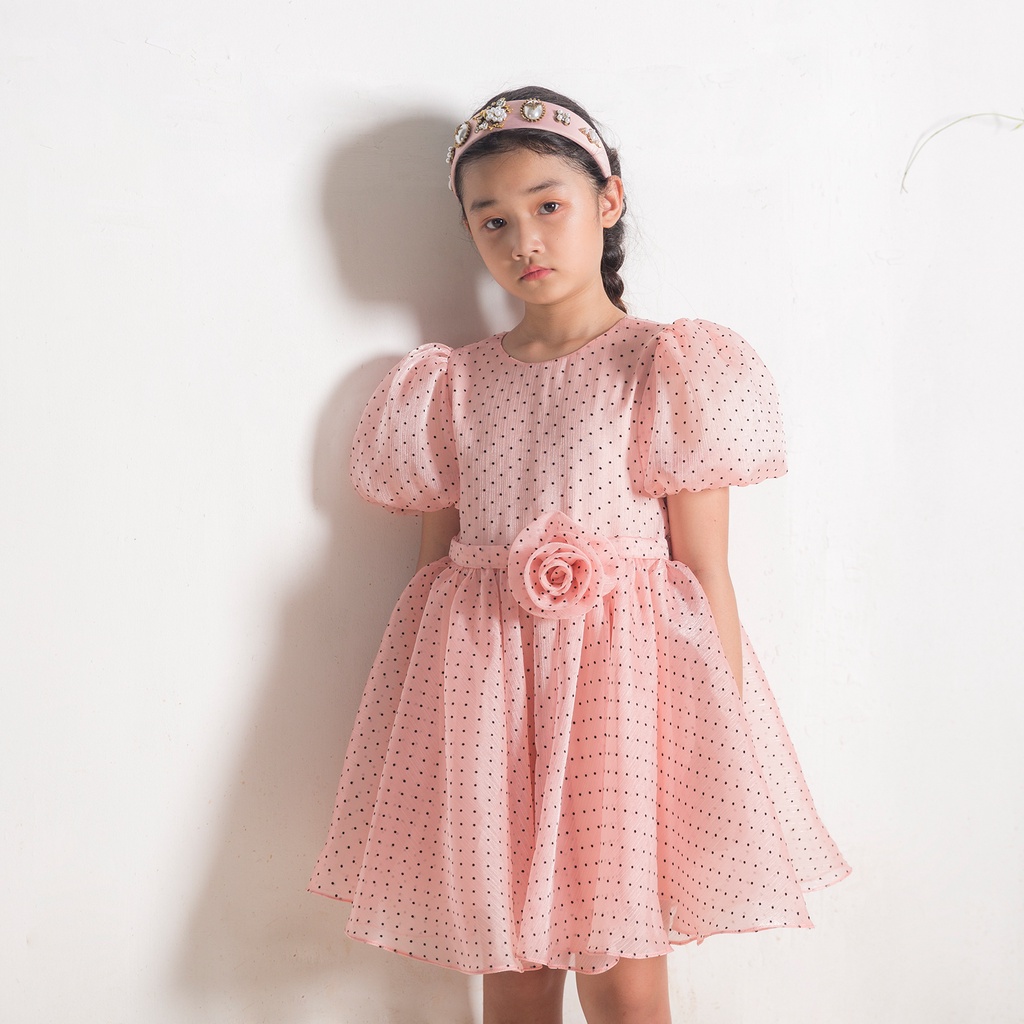 Đầm công chúa thiết kế Jookyli cổ tròn, tay bồng xinh xắn 48G0784