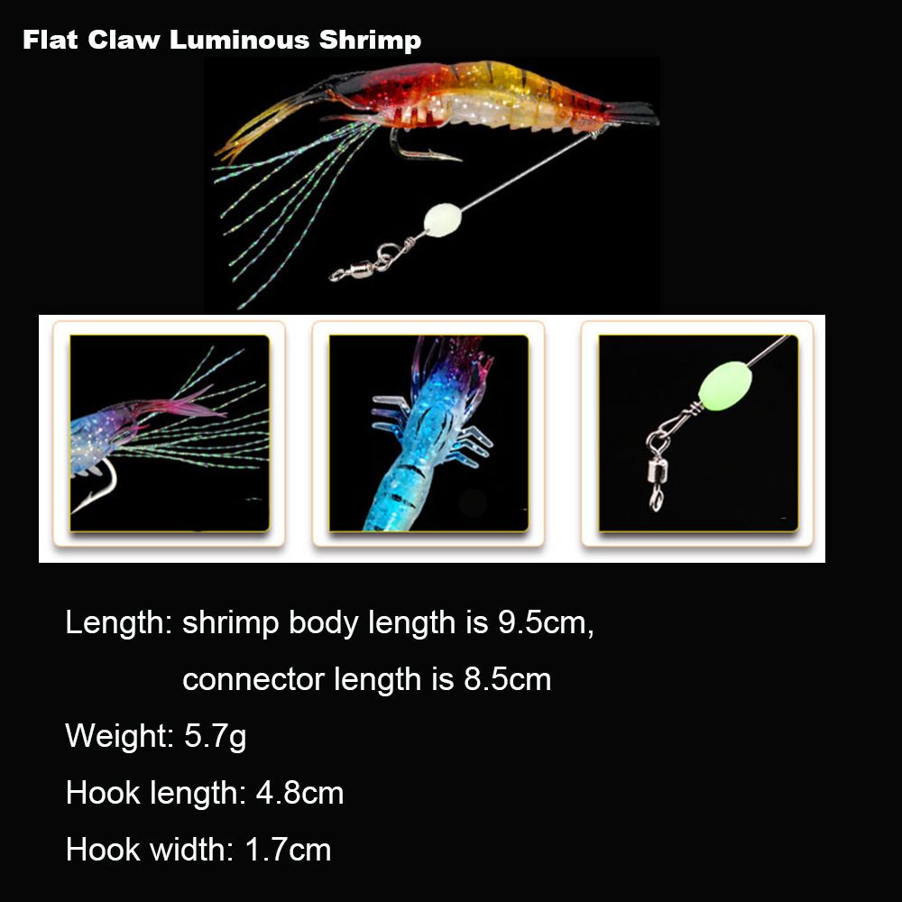 Mồi Câu Cá Giả Hình Con Tôm Bằng Silicone Mềm Dạ Quang