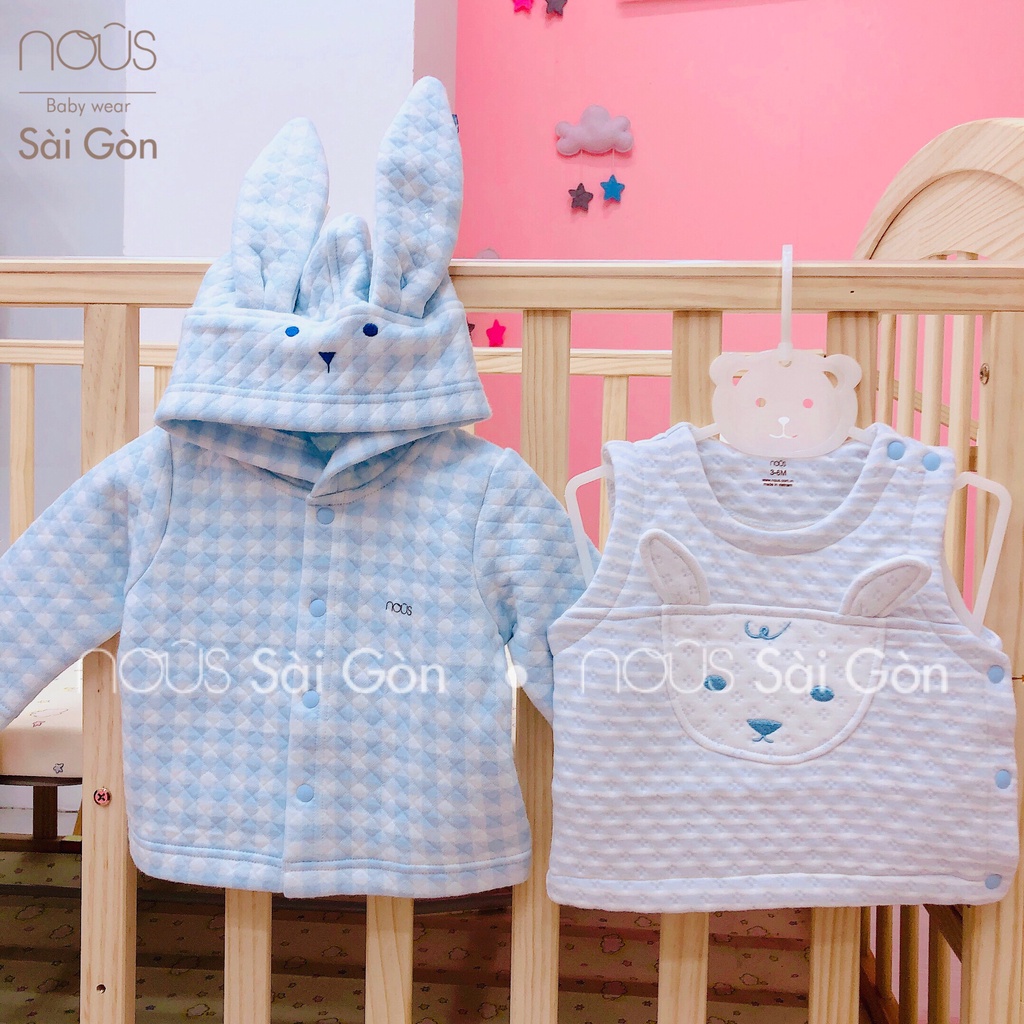 Áo gile chần bông hình cừu cho bé 3m - 24m