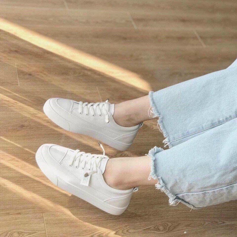 Giày thể thao nữ trắng không cần buộc dây, giày sneaker nữ dây chun siêu nhẹ QCCC dễ phối đồ nữ đi làm,đi chơi