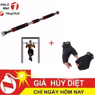 Xà đơn treo tường 60 - 100cm tặng găng tay êm tay