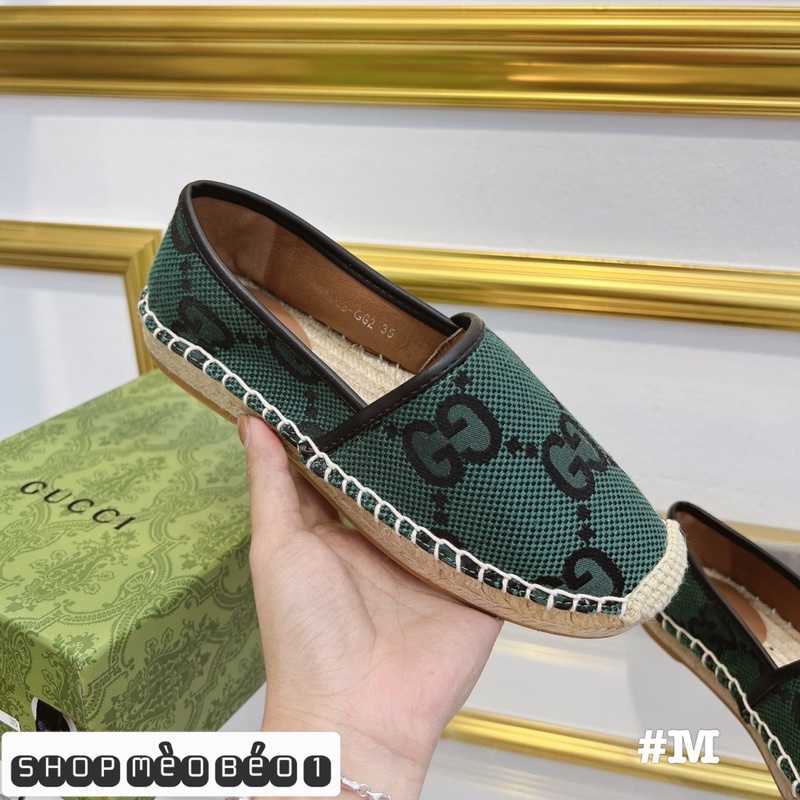 Giày slip on gc hoạ tiết đế cói fullbox