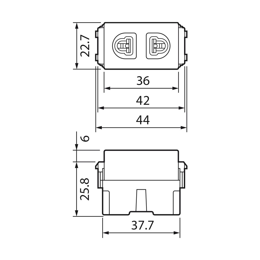 Ổ cắm đơn dẹt- tròn - không màn che Panasonic dòng Wide Series