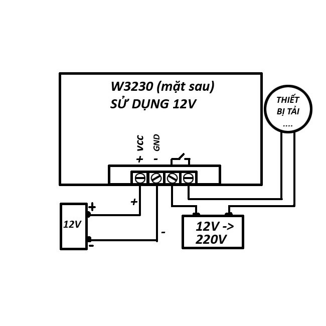 Mạch khống chế nhiệt độ W3230 12v-220v - Cảm biến nhiệt độ