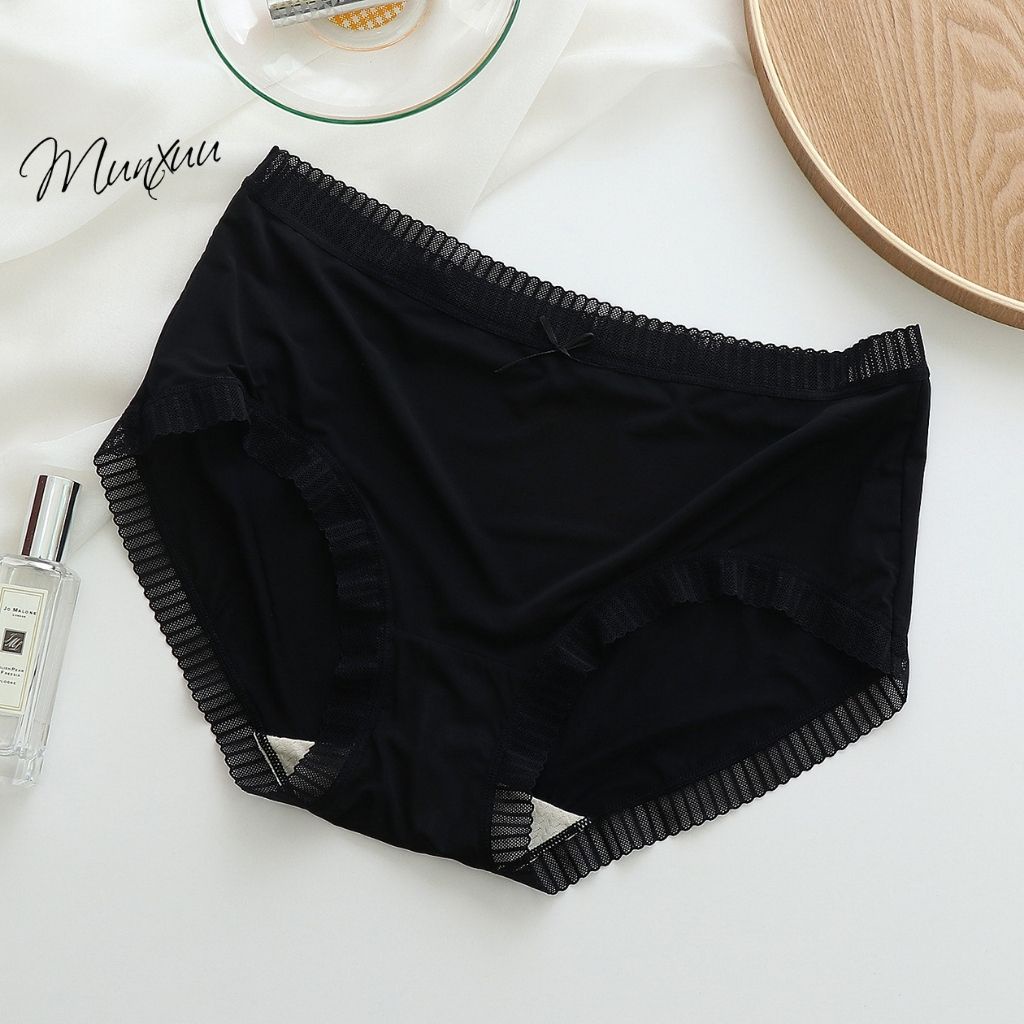 Quần lót Su cao cấp Munxuu chất mềm siêu mát phối ren, set màu thanh lịch ngọt ngào - QC110