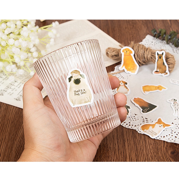 Hộp 46 tấm sticker, hình dán những chú chó đáng yêu