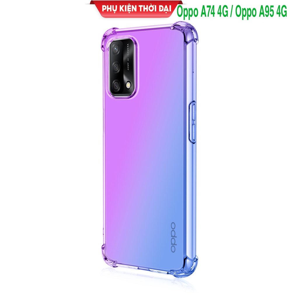 Ốp lưng Oppo A74 4G / Oppo A95 4G / Oppo A76 dẻo đa sắc lồi 4 góc thời trang cao cấp chống sốc