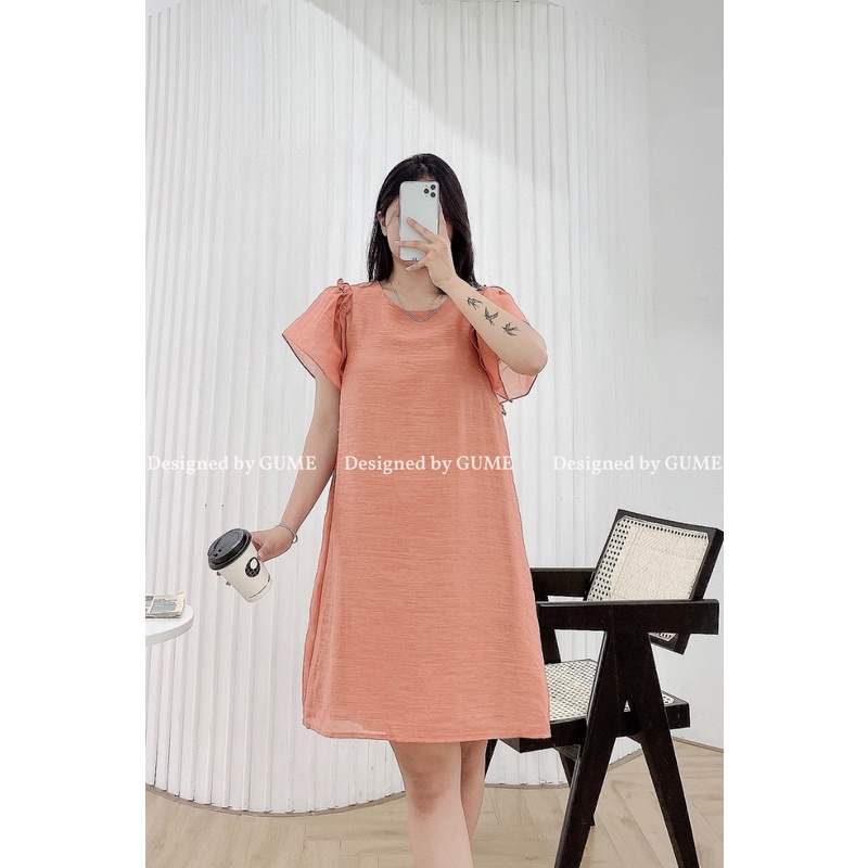 Đầm bầu thiết kế GuMe- VÁY TƠ CAO CẤP CAM ĐẤT TAY XÒE TIỂU THƯ- 40-120KG, ẢNH THẬT
