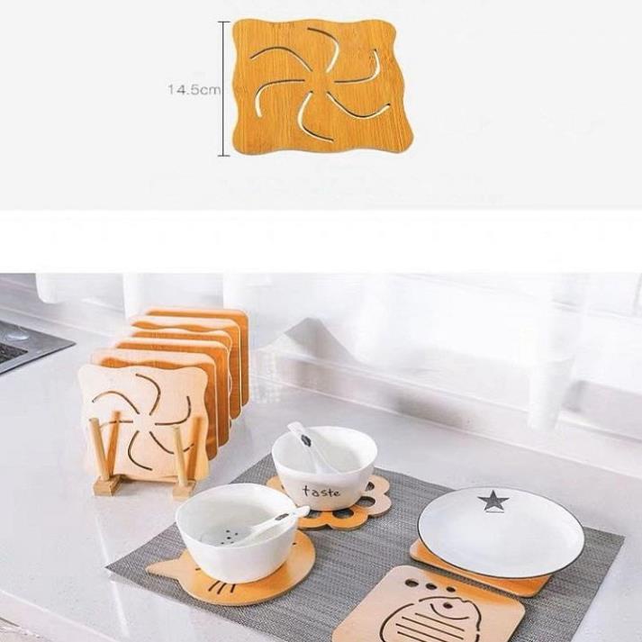 MIẾNG LÓT NỒI ĐÉ BÁT ĐĨA BẰNG GỖ SANG CHẢNH 14,5CM MS88036