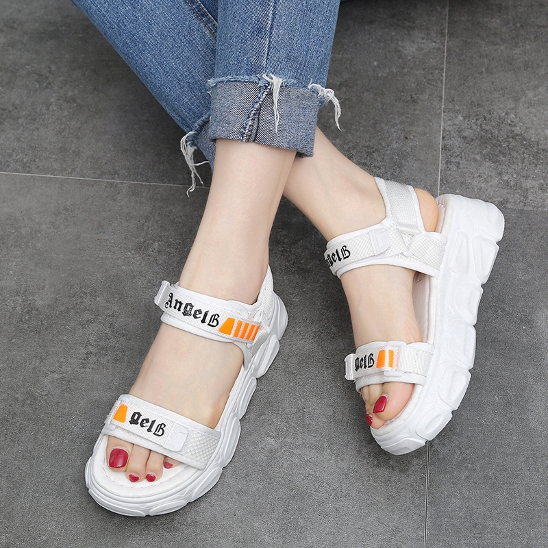 Giày Sandal Đế Dày Chống Thấm Nước Phong Cách Hàn Quốc Cho Nữ
