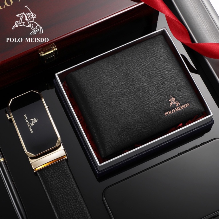 Set Ví Thắt Lưng Nam Combo Dây Lưng Nam Ví Da Nam Cao Cấp Hiệu POLO MEISDO Full Hộp Làm Quà Biếu Tặng Sinh Nhật -ND