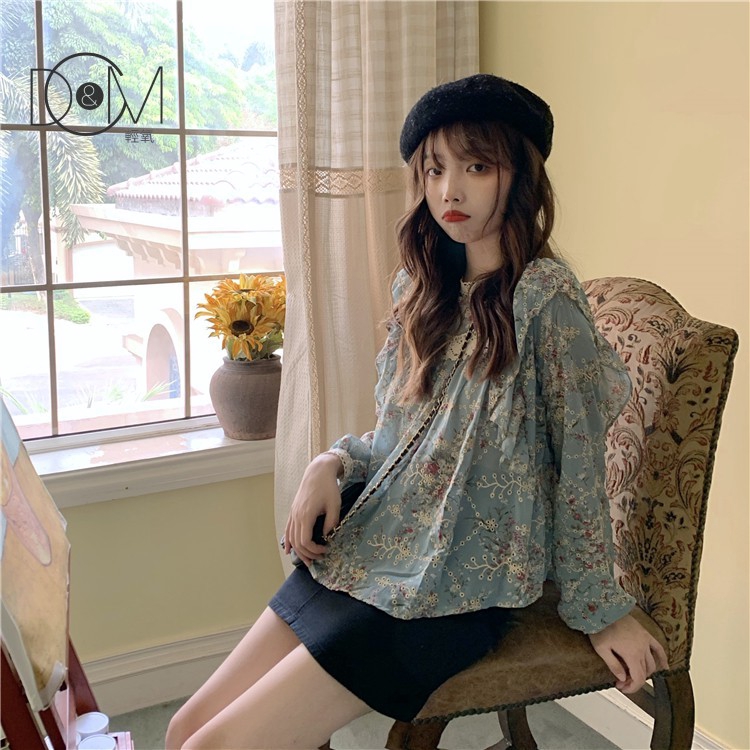 Áo Sơ Mi Dài Tay In Họa Tiết Hoa Xinh Xắn Dành Cho Nữ | BigBuy360 - bigbuy360.vn