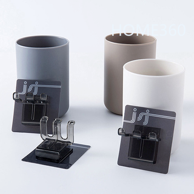 Giá đỡ bàn chải đánh răng cốc súc miệng có móc hít tường tiện lợi