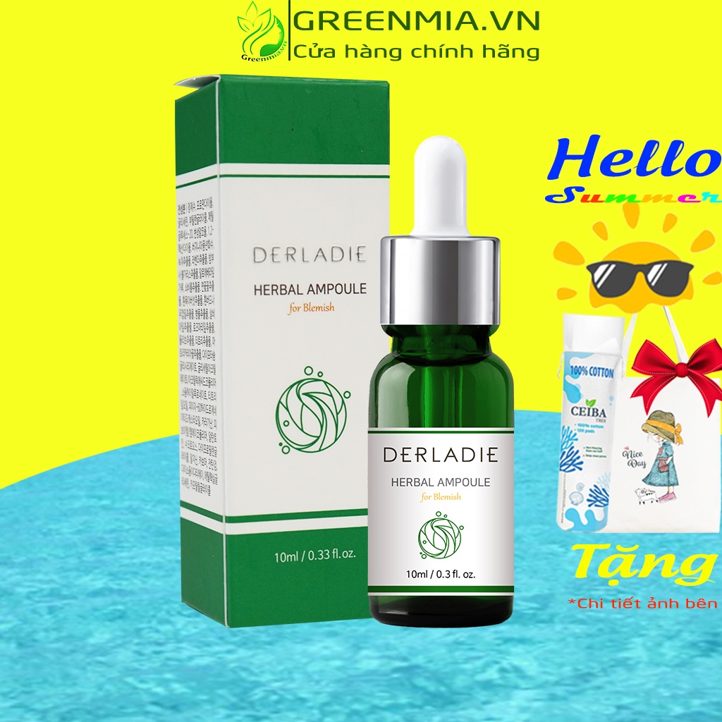 Chấm Mụn Tràm Trà Derladie Xẹp Mụn, Khô Cồi Sau 72H Derladie Herbal Ampoule For Blemish 10ML NHẬP KHẨU CHÍNH HÃNG