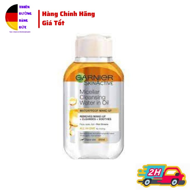 [Hàng Đức] Tẩy Trang Garnier Skin Active Mizellen Reinigungs Waser - Tẩy Trang Dạng Dầu Dành Cho Da Trang Điểm Nhẹ 100ml