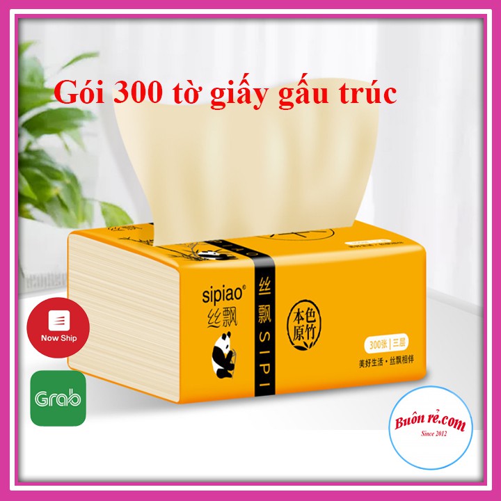 1 gói giấy gấu trúc Sipiao 300 tờ dai mềm thấm nước tốt