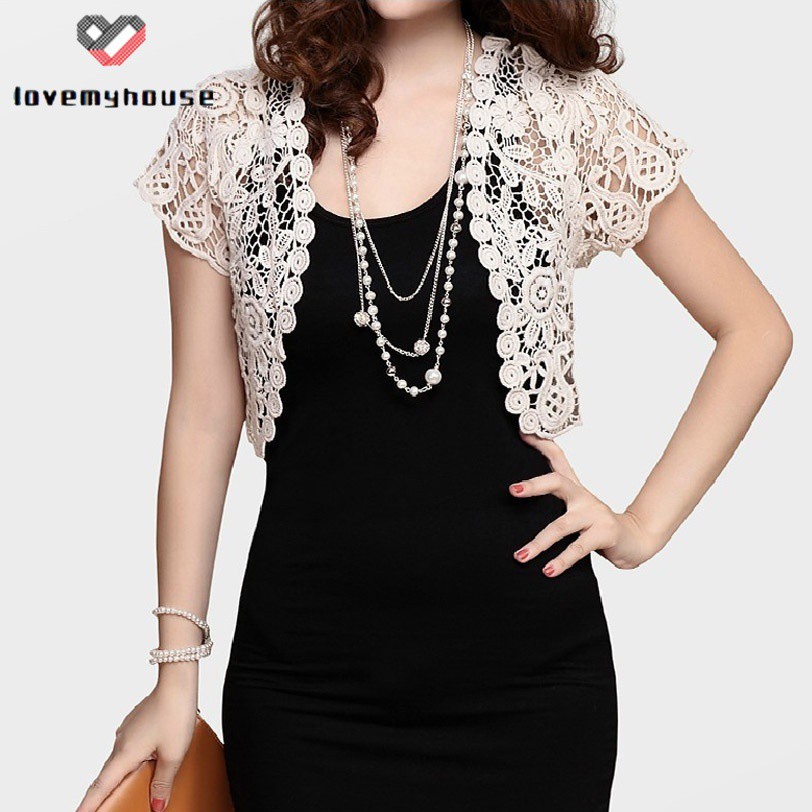 NEW Áo Khoác Ren Cardigan Ngắn Tay Thời Trang Cho Nữ 2015