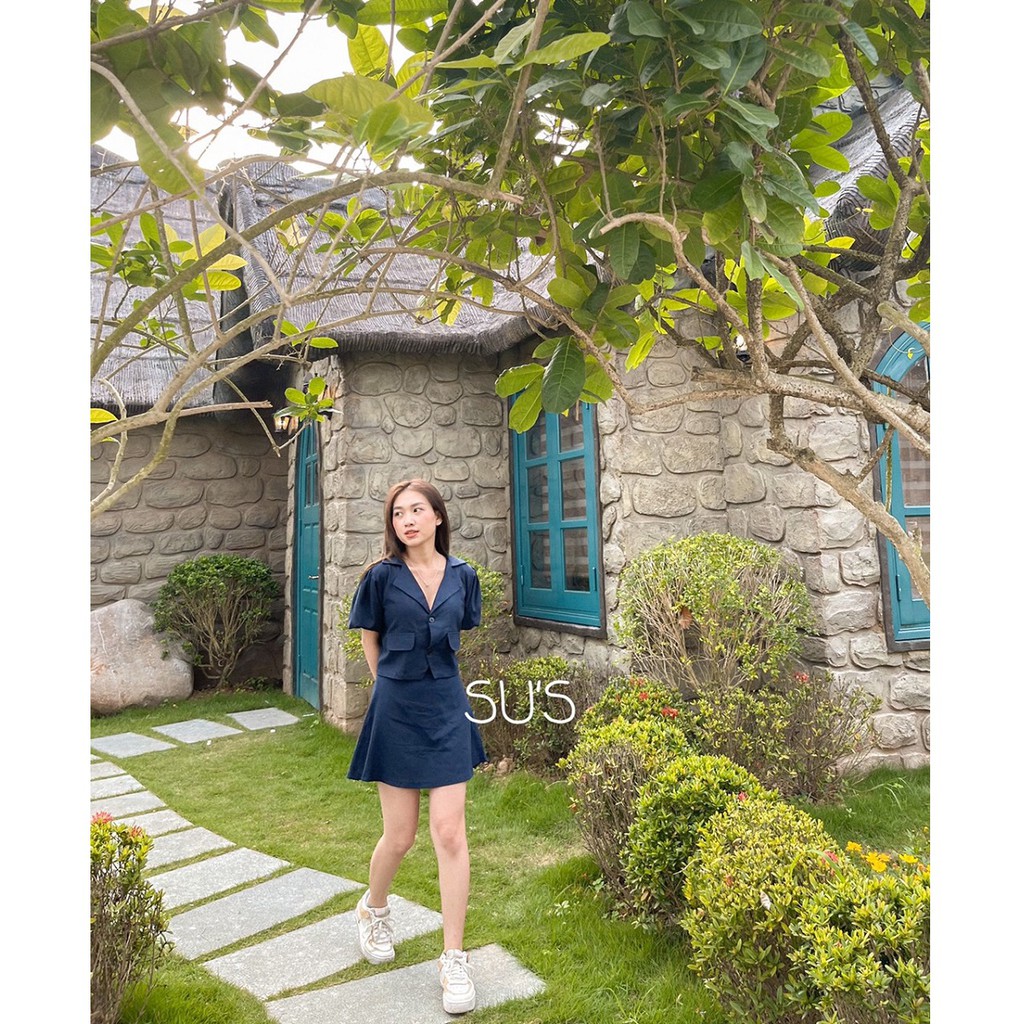 [Mã FAGREEN245 giảm 10% tối đa 30K đơn 99K] Set áo sơmi đũi cổ vest tay bồng kèm chân váy S147 SUSTORE | BigBuy360 - bigbuy360.vn