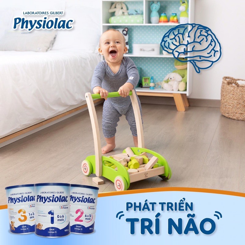 Sữa bột Physiolac số 3-900g mẫu mới date 22/9/2023 cho trẻ từ 1-3 tuổi