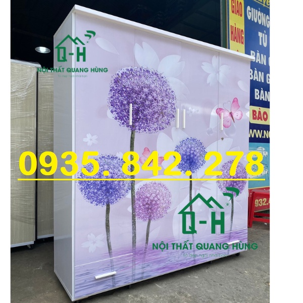TỦ  NHỰA ĐÀI LOAN IN 3D 4 CÁNH