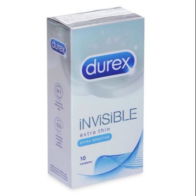 Hộp 10 chiếc bao cao su siêu mỏng durex invisible