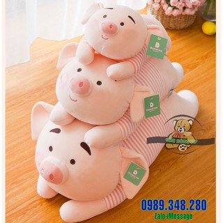 Lợn Tiktok kẻ nằm nhồi bông siêu mềm siêu xinh