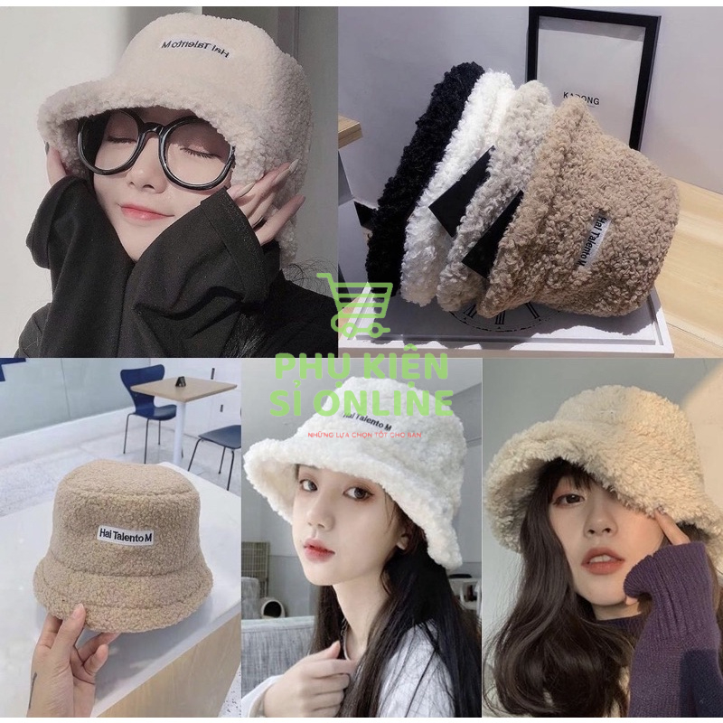 Nón tai bèo len lông cừu/ Mũ bucket lông cừu mùa đông cho các nàng tỏa sáng Store4girls