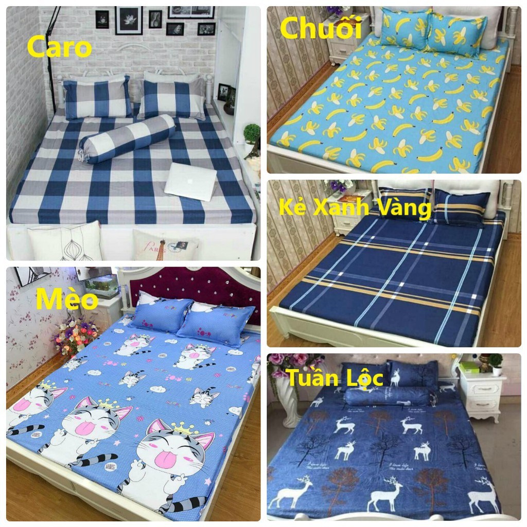 Ga và 2 vỏ gối combo 3 món ga gối poly được chọn mẫu ( ib chọn mẫu)