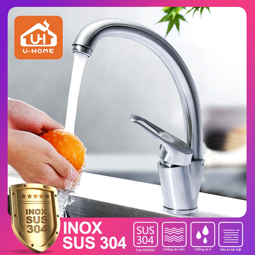 Vòi Rửa Mặt Lavabo U-HOME chất lượng cao Vòi lavabo nóng lạnh inox SUS 304 SK30-202