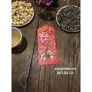 Bao lì xì tết hot trend 2020 - xuân yêu thương combo 100 bao + tặng bao kiếng đựng lì xì