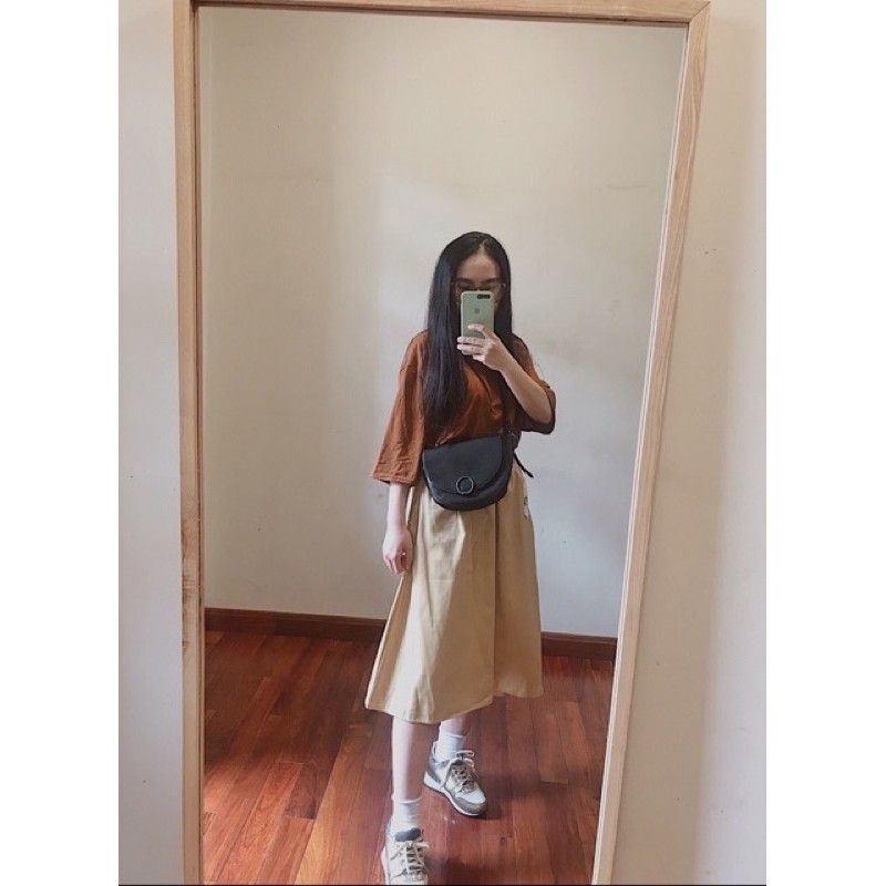 [Rẻ Vô Địch Chân Váy Xòe Kaki 🦋 Váy Nữ Ulzzang Cạp Chun Co Dãn 3 Màu 🦋
