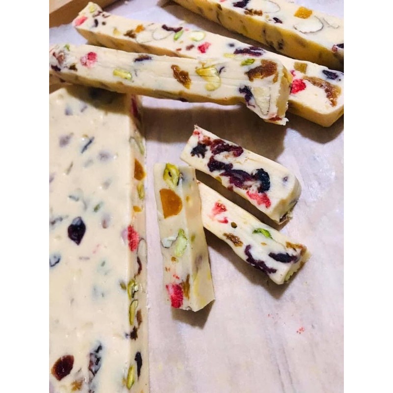SET NGUYÊN LIỆU KẸO NOUGAT (Kẹo hạnh phúc)14 món + tặng 50 tờ giấy gói kẹo+ 50 tờ giấy gạo+ Bơ nhạt Úc