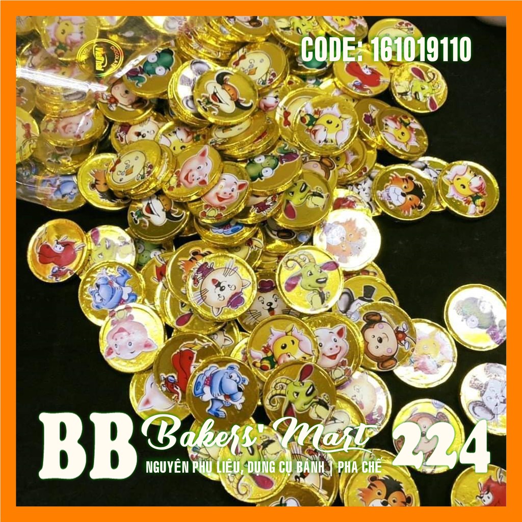 Kẹo Chocolate socola trang trí hình ĐỒNG TIỀN TRÒN 12 CON GIÁP - Gói 1kg