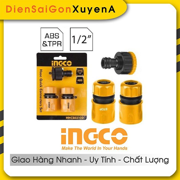 Bộ 3 Khớp Nối ống nước vòi xịt rửa INGCO HHCS03122 - Điện Sài Gòn Xuyên Á