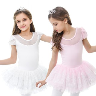 Váy múa #1387 cho bé gái - sẵn 1 váy 110 trắng