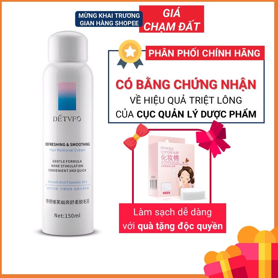 Tẩy lông dạng xịt triệt lông nách, bikiki, chân,... an toàn, không đau rát 150ml | BigBuy360 - bigbuy360.vn