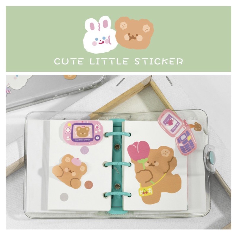 Sticker cute hình dán dễ thương chống thấm chủ đề gấu thỏ mèo 🥰 trang trí bullet journal Hàn Quốc