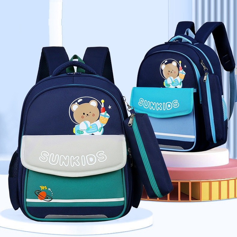 Balo nữ đi học SUNKIDS chống gù chống nước cho bé cấp 1 cấp 2 tiểu học tặng kèm hộp bút