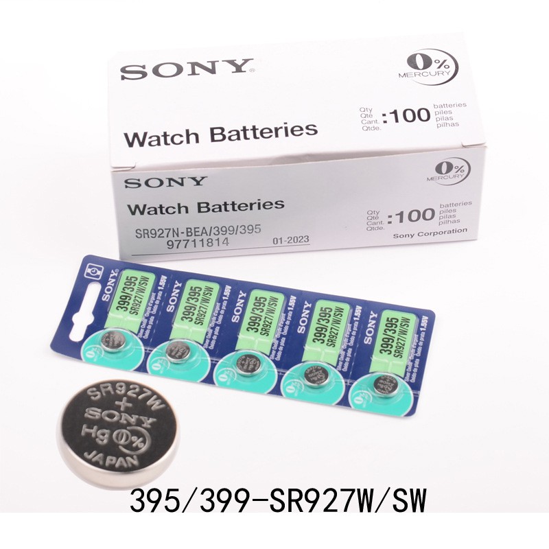 Vỉ 5 Viên Pin đồng hồ Sony 395 / 399 - SR927SW dành cho đồng hồ (Loại tốt)