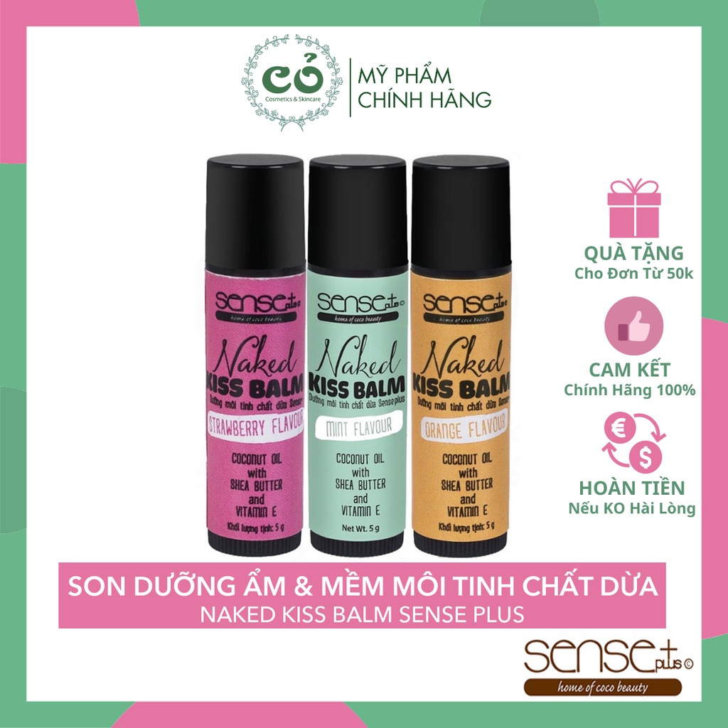 Son dưỡng môi tinh chất dừa Sense Plus Naked Kiss Balm (5g)