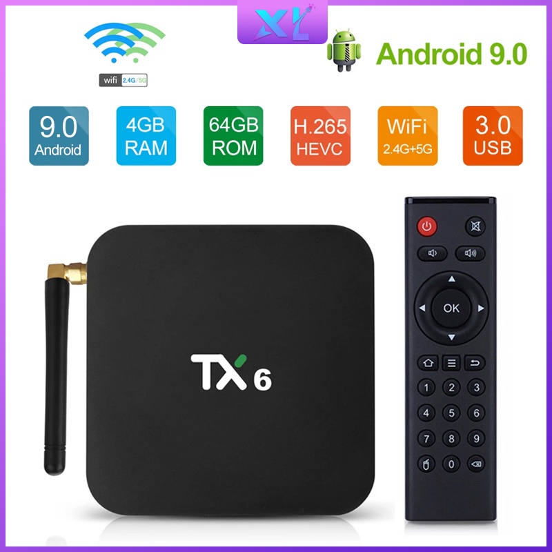 Tv box Thông Minh Xlife Tx6 Android H6 Dual Wifi Bluetooth 4k Android Top Box Iptv