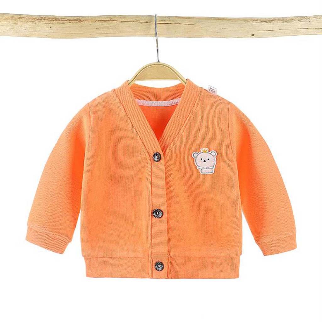 Áo khoác cardigan dệt kim màu trơn thời trang xuân thu cho bé