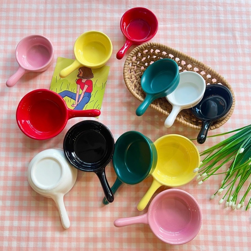 Chén chấm có tay cầm, bát đựng nước sốt gia vị decor, bát ăn dặm