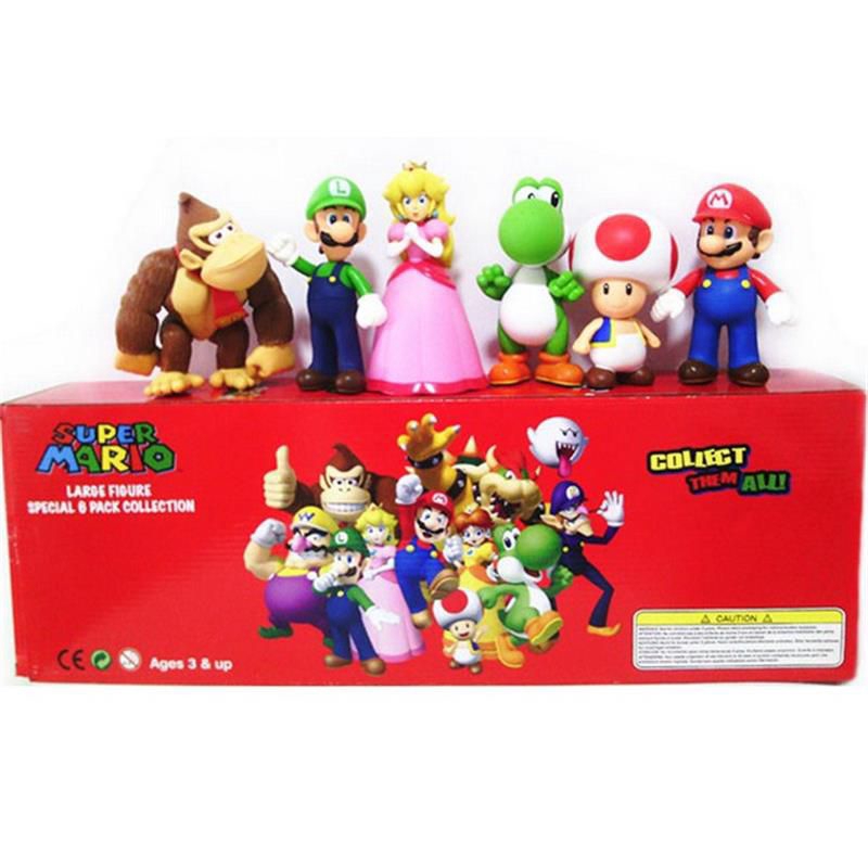 Set 6 Mô Hình Nhân Vật Game Super Mario