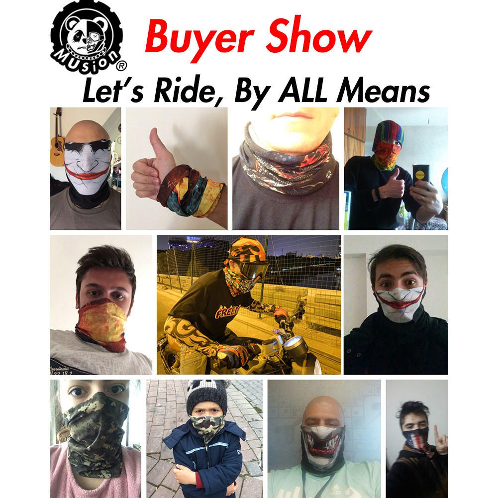 Harley Digital Printed Buff Mask UPF 30+ Khăn mặt cho cưỡi mô tô / xe đạp / câu cá và thể thao ngoài trời