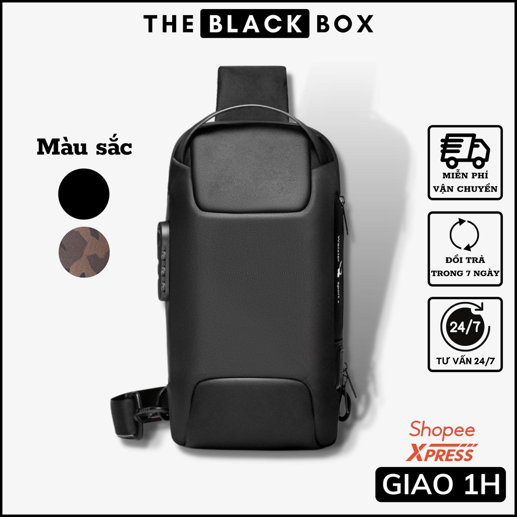 Túi Đeo Chéo Nam WEIXIER 4.0 Có Khóa Chống Trộm Vải Oxford Chống Nước Cao Cấp Chính Hãng - The Black Box