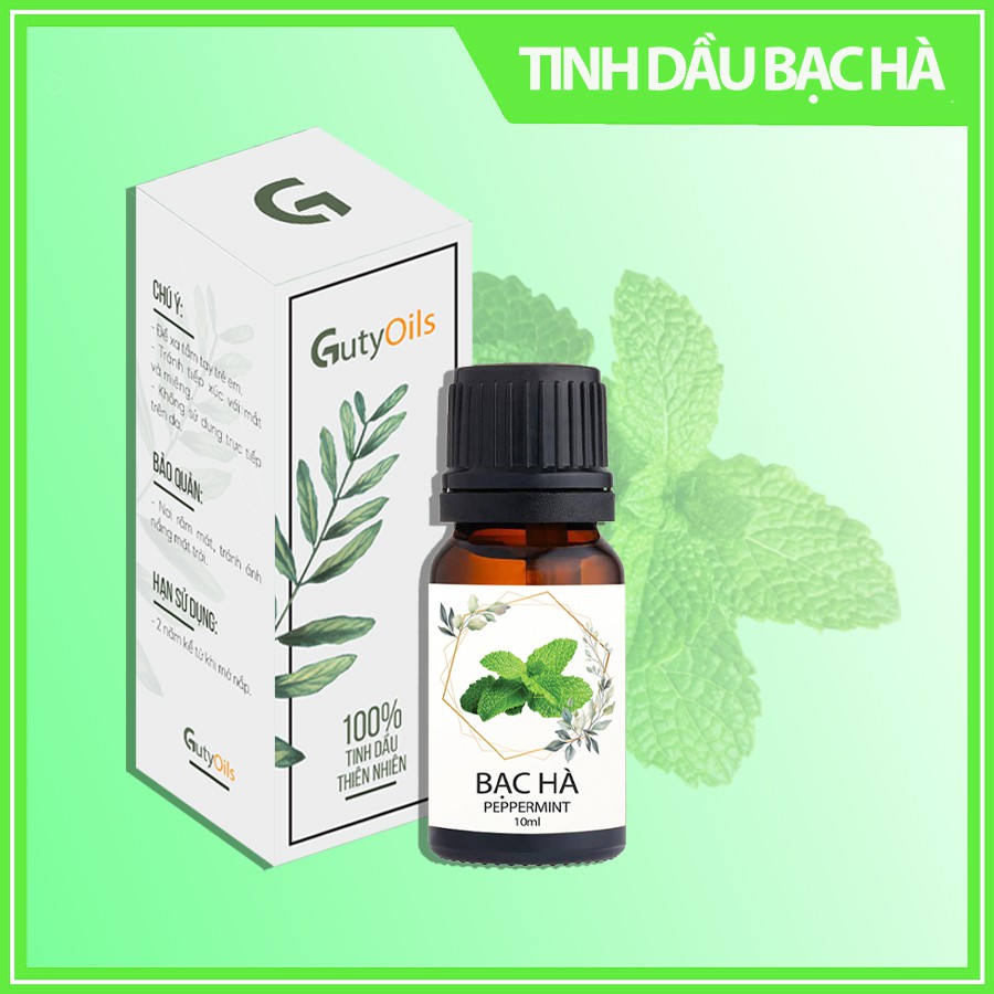 Tinh dầu bạc hà nguyên chất GutyOils dùng xông phòng, đuổi côn trùng, giảm stress, tạo cảm giác thỏa mái ( lọ 10ml )